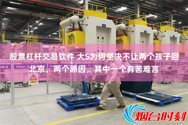 股票杠杆交易软件 大S为何坚决不让两个孩子回北京，两个原因，其中一个有苦难言