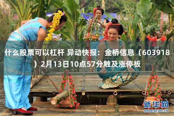 什么股票可以杠杆 异动快报：金桥信息（603918）2月13日10点57分触及涨停板