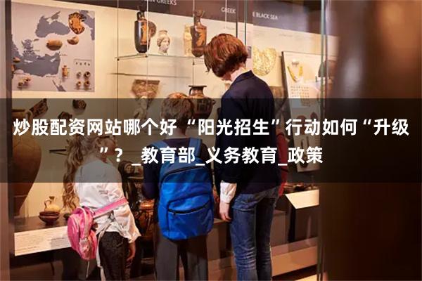 炒股配资网站哪个好 “阳光招生”行动如何“升级”？_教育部_义务教育_政策