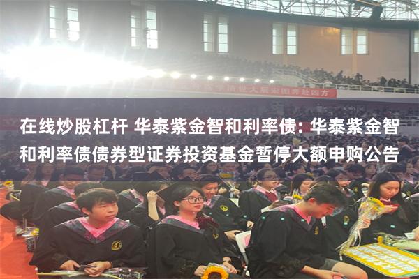 在线炒股杠杆 华泰紫金智和利率债: 华泰紫金智和利率债债券型证券投资基金暂停大额申购公告