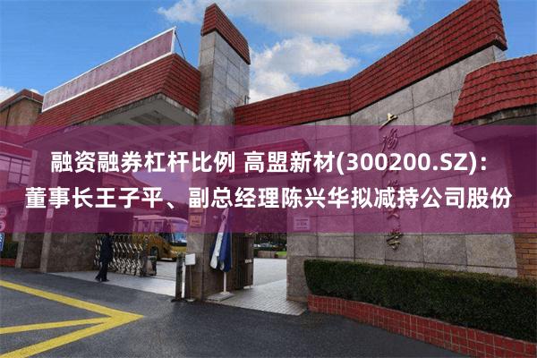 融资融券杠杆比例 高盟新材(300200.SZ)：董事长王子平、副总经理陈兴华拟减持公司股份